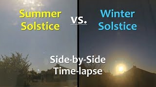 Summer Solstice vs Winter Solstice SidebySide Timelapse [upl. by Akelam]