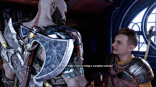 God of War 5 Ragnarok  Atreus Insults Kratos amp Transforms Scene 4K 60FPS PS5 [upl. by Nalad]