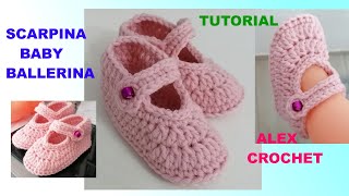 SCARPINE UNCINETTO quotBEBEquot TUTORIAL FACILE Alex Crochet da 3 a 6 mesi [upl. by Phaidra204]