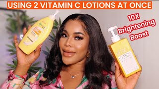 HOW I USE 2 VITAMIN C LOTIONS TO BRIGHTEN MY SKIN WITHOUT BLEACHING Maximum Results 💯✅ [upl. by Bordiuk]