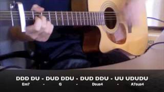 Oasis Wonderwall Strumming Lesson With Strumming Pattern Written Down [upl. by Ayarahs264]