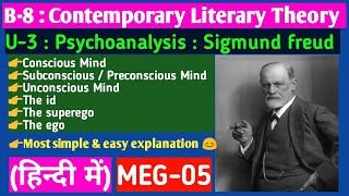 Sigmund freud  PsychoanalysisConscious Subconscious Unconscious Mind idegosuperego MEG05 [upl. by Ettelloc]