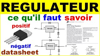 Régulateur de tension électronique alimentation datasheet  electronic voltage regulator 78XX [upl. by Kinny]