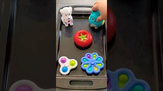 Squishy 🍅 and Two Spinder👑👗🐸 powel🦉patch dog🐄🐾🐶🦴 fidget popit spinner toys foryou [upl. by Aitas]