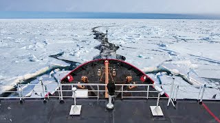 US Billion  Icebreaker Smashes Thick Ice Blocks Like Nothing [upl. by Phyllys599]