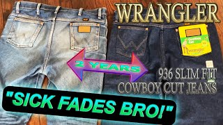 Brand New vs Faded Wranglers  INSANE  936 Slim Fit Cowboy Cut Wrangler Jeans [upl. by Yaker]