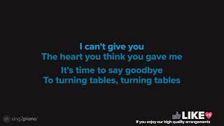 Turning Tables  Adele Karaoke Higher Key 5 semitones [upl. by Dhu420]