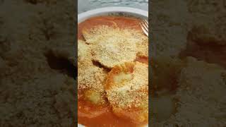 Ravioles rellenos de queso rioctta espinacas almuerzo ravioli tomatoes vegetarian parmesano👍 [upl. by Eelahc962]