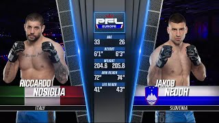 Riccardo Nosiglia vs Jakob Nedoh  PFL Newcastle Full Fight [upl. by Shanna]