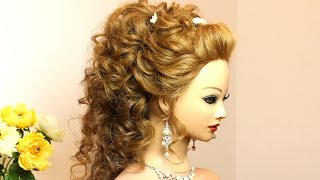 Curly wedding hairstyle for long hair tutorial [upl. by Attehcnoc400]