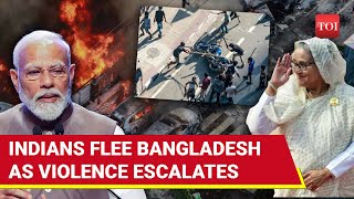 Bangladesh Bleeds Dozens Killed In Firing Clashes  Scores Of Indians Flee Modi Govt Responds [upl. by Almeeta776]