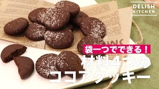 袋一つでできる！材料4つのココアクッキー ｜ How To Make a Cocoa Cookie with Only 4 Ingredients [upl. by Lorry]