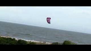 Dude Launches Kite Surfing  TyBee Island GA [upl. by Statis]