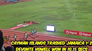 CARIFTA GAMES 2024 BOYS UNDER 20  100 METRE FINAL DEVONTE HOWELL WON IN 1015 SECONDS FROM CAYMAN [upl. by Icram]