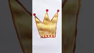 Golden Crown Acrylic Painting For Kids 👑 crown trending viral ytshorts art painting shorts [upl. by Metzgar]