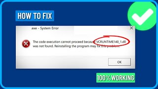 How to Fix VCRUNTIME1401dll Was Not Found or Is Missing in Windows 111087 [upl. by Redyr565]