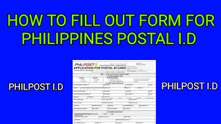 PAANO MAG FILL OUT NG POSTAL ID FORM  PAANO MAG FILL UP NG FORM PARA POSTAL ID [upl. by Rodavlas835]