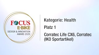 Corratec Life CX6  1 Platz  Kategorie Health  Der FOCUS EBIKE Innovation Talk [upl. by Archie]