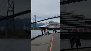 Holland America Line Cruise Ship crossing Lions Gate Bridge [upl. by Eniamor]