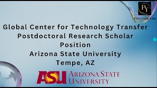 Postdoctoral Research Scholar Position Arizona State University in Tempe AZ [upl. by Prue542]