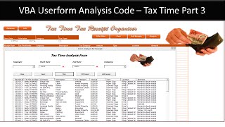 VBA Userform Analysis Code  Tax time Part 3 [upl. by Rust]