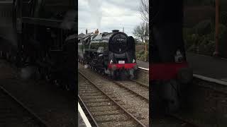 British Railways 9F Heavy Freight 92214 Blue Anchor West Somerset SteamGala steam loco [upl. by Elias]