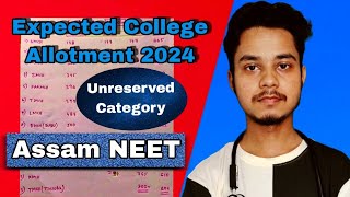 Assam NEET 2nd Round expected Cutoff  Unreserved category Expected Medical College Rank wise [upl. by Mandeville]