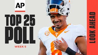 College Football Week 5 AP Top 25 Look Ahead Will Tennessee move into Top 5 [upl. by Adnirual]