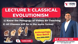 Anthropology Lecture 1 Classical Evolutionism by Vishnu Sir  UPSC 202324 [upl. by Ormand312]