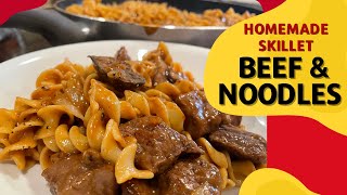 Beef and Noodles Recipe The BEST EVER Beef Noodle Skillet [upl. by Sousa]