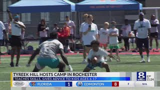 Dolphins WR Tyreek Hill brings youth camp to Rochester [upl. by Nimsay702]