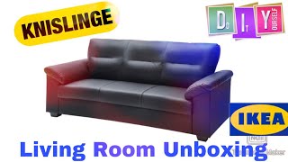 Living Room Unboxing IKEA KNISLINGE Sofa Idhult Black 34900 [upl. by Abby642]