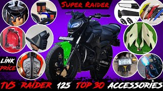 TVS Raider 125 full modification🔥 Raider 125 all accessories underbellyx3 kitmirrorvisorwinglet [upl. by Nguyen]