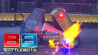 Splatter vs Warrior  BattleBots Season 2 Qualifying Round [upl. by Anined]