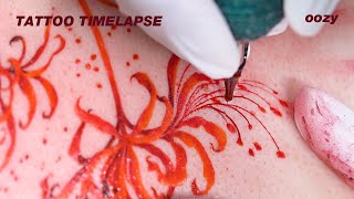 RED COLOR PACKING TATTOO TIMELAPSE OOZYTATTOO [upl. by Aniroz]