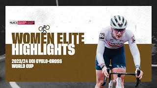 Zonhoven  Women Elite Highlights  202324 UCI Cyclocross World Cup [upl. by Rudy548]