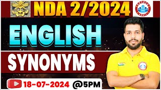 NDA 022024  NDA Practice Set 07  Synonyms  English For NDA 2024 By Anuj Sir [upl. by Hewe]