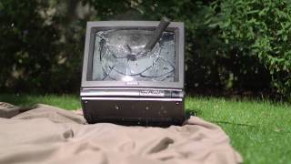 Smashing a TV in Slow Motion  The Slow Mo Guys [upl. by Etteragram]