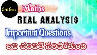 3rd sem Maths important questions  Real Analysis important problems maths degree 3rd sem maths [upl. by Avehs865]