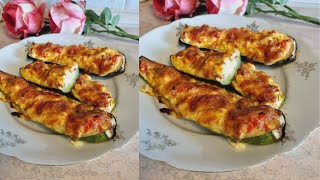 Zucchine ripieni  Пълнени тиквички със сирене и яйца [upl. by Celie660]