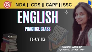 Most Important ENGLISH Questions DAY 15  HELPFUL FOR CDS NDA AFCAT CAPF SSC  ThePrepZone [upl. by Coridon]