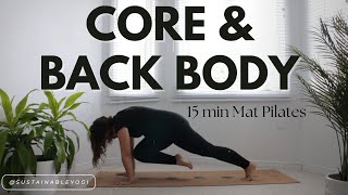 Pilates 15 min Mat Challenge  Day 5 Core and Back Body [upl. by Aldas]