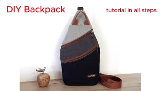 DIY mini Backpack sity backpackeasy backpackslingbag [upl. by Zaneta533]