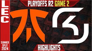 FNC vs SK Highlights Game 2  LEC Playoffs Upper Round 2 Summer 2024  Fnatic vs SK Gaming G2 [upl. by Asir]