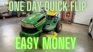 One Day Quick Flip 150 LA115 John Deere Lawn Tractor Restoration fixing How to fix amp Sell [upl. by Assecnirp504]