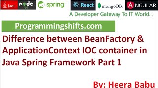 Difference Between Beanfactory and Applicationcontext in Spring Framework Part 1 [upl. by Alyakim]