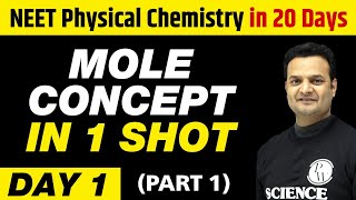 UMEED  Mole Concept in 1 Shot Part 1  Physical Chemistry in 20 Days  NEET Crash Course [upl. by Weinert]