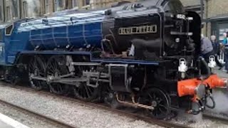 Loco Blue Peter Inaugural Run Arriving at Kings Cross London Francis Bourgeois makes an appearance [upl. by Aliet]