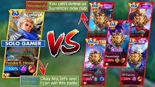 Yuzuke Solo Gamer Vs 5 Immortal High Star  Global 1 Baxia Global 1 Wanwan Global 1 Angela WTF 😭💀 [upl. by Hubsher775]