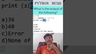 Python Programming MCQ Explained  Learn Python in a Minute infytqmcq infytq shorts python [upl. by Drooff]